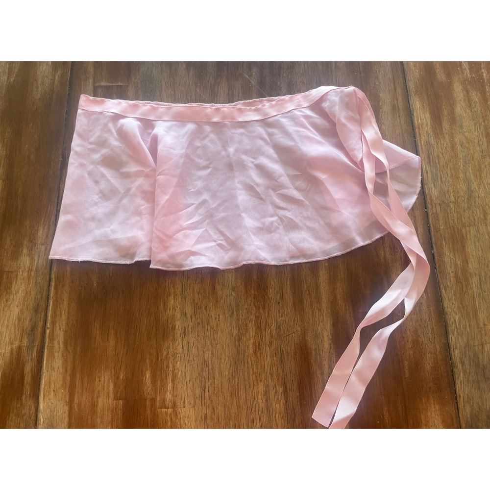 Light Pink Chiffon Ballet Wrap Skirt Girls Dance Gymnastics Adjustable Tie Waist
